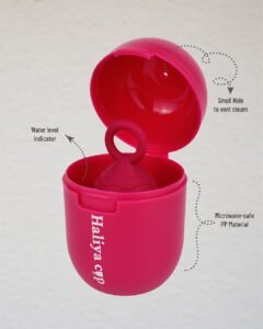 Menstrual Cup with Microwaveable Sterilizer Cup or Container