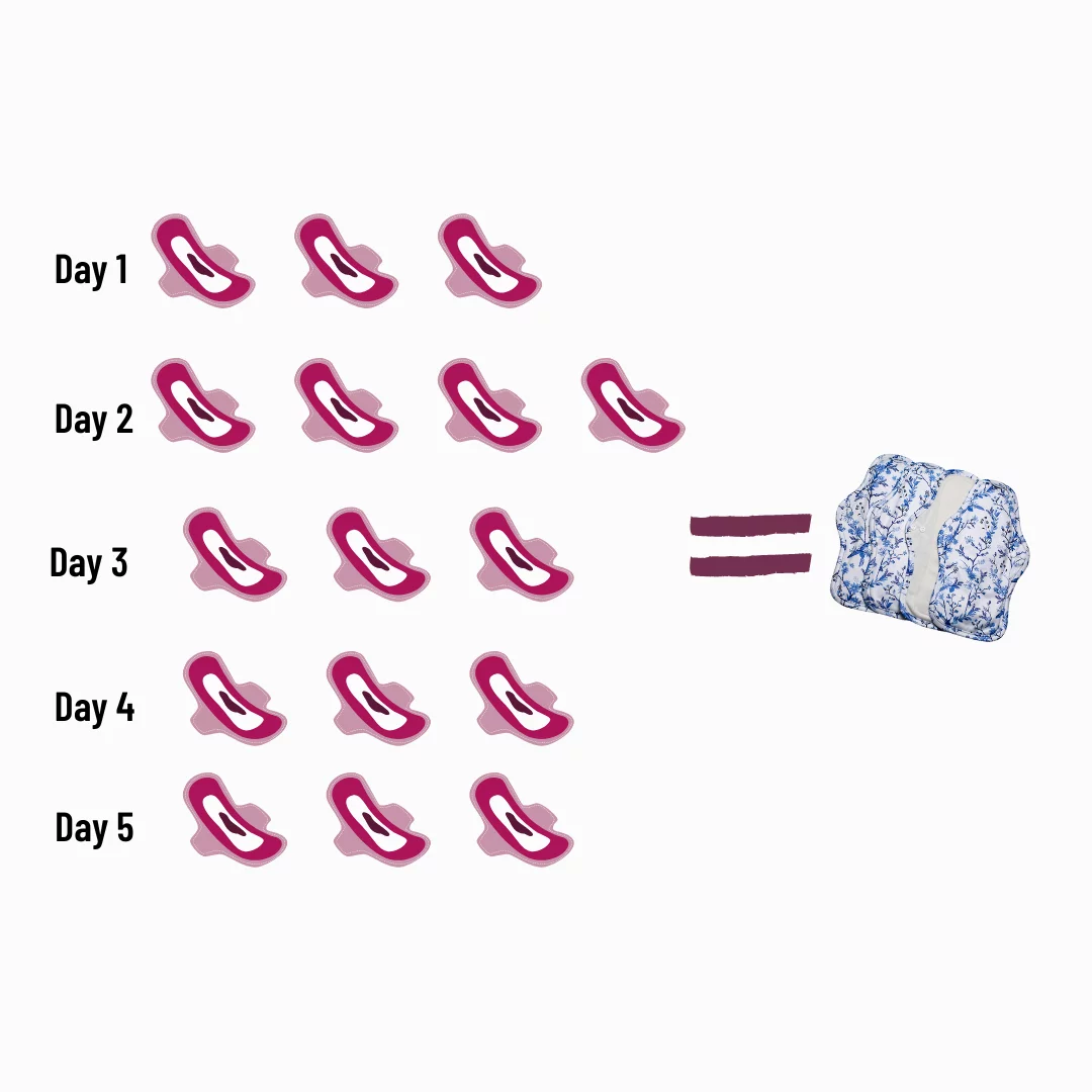 Infographics on Disposable Pads Vs. Reusable Cloth Pads in a day to day use