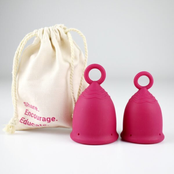 2 sizes of Haliya Cup Menstrual Cup Large and Small size for Adults